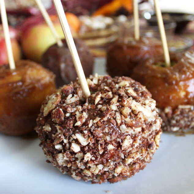 Raw Vegan Caramel & Chocolate Covered Apples