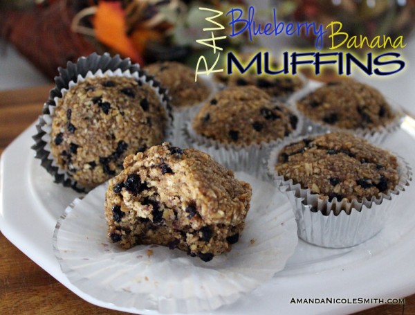 Raw Blueberry Banana Muffins