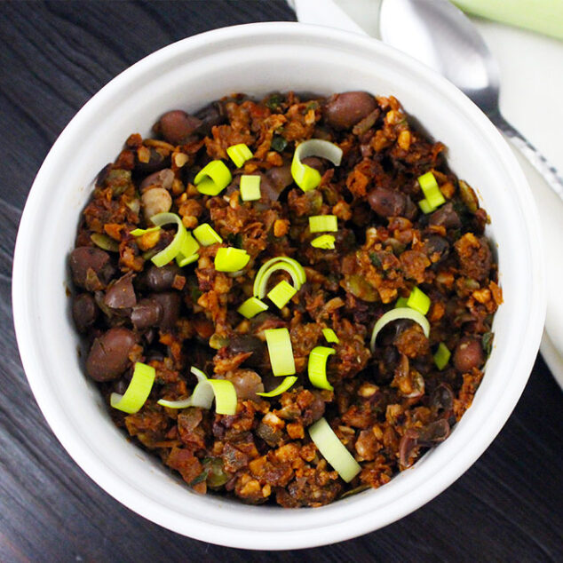 Raw Vegan Chili with Slow Cooked Sprouted Beans