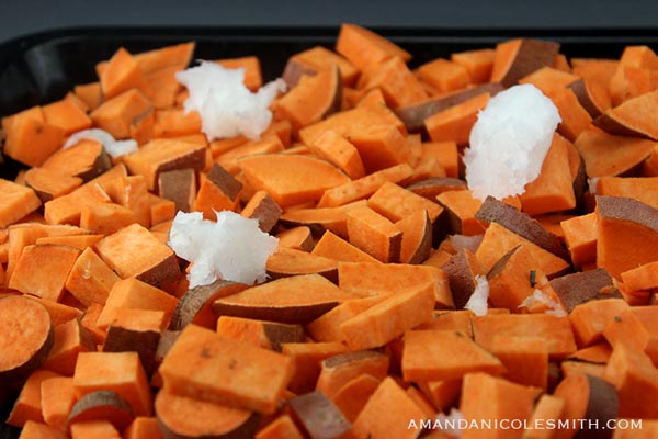 Prepping sweet potatoes
