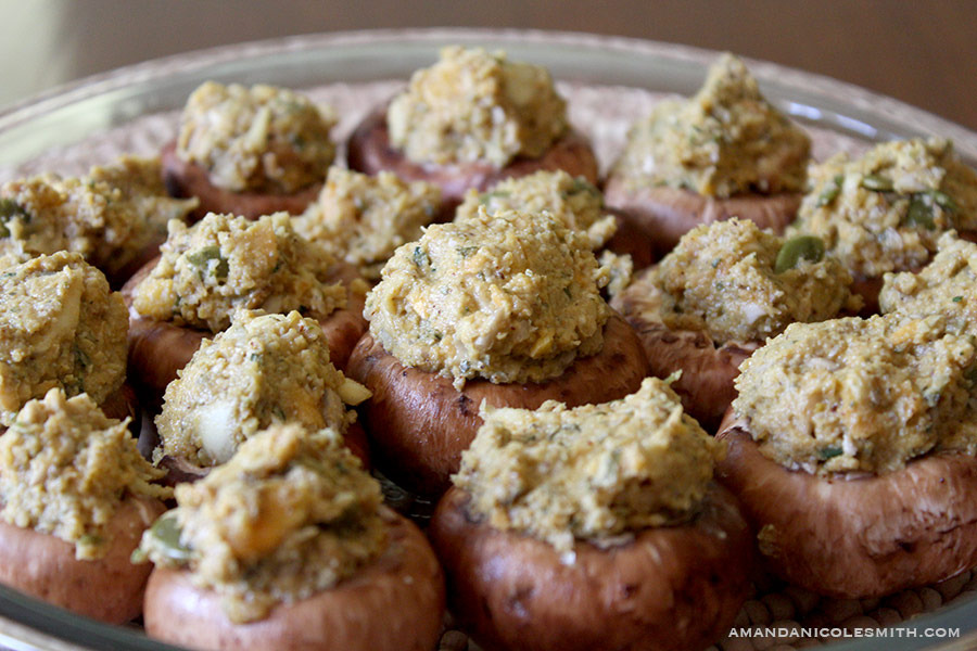 raw vegan stuffed mushrooms