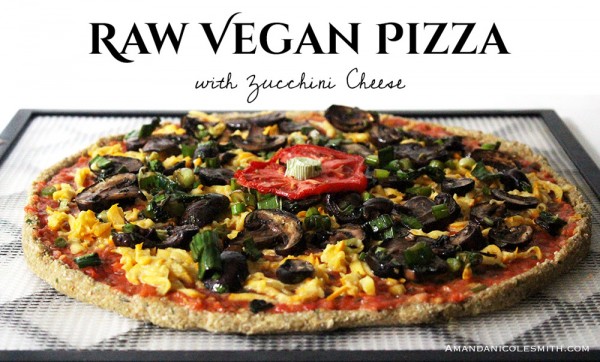 Raw Vegan Pizza with Zucchini Cheese