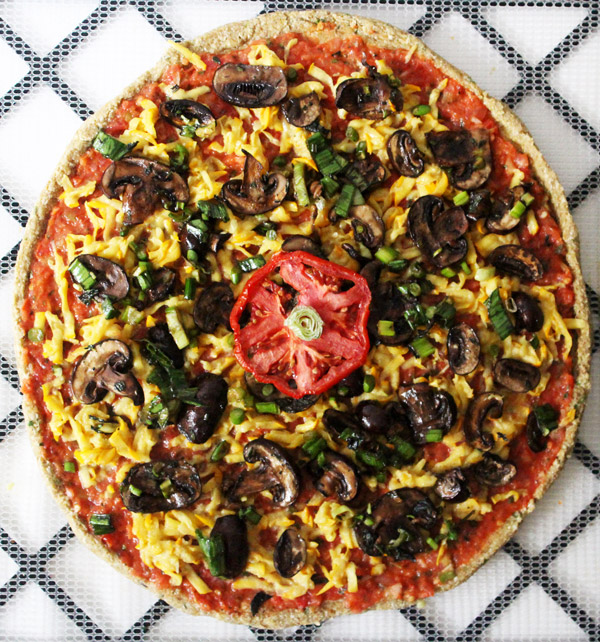 Raw Vegan Pizza with Zucchini Cheese