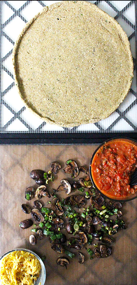 Raw Vegan Pizza with Zucchini Cheese