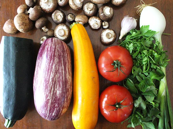 Raw Vegan Lasagna Ingredients