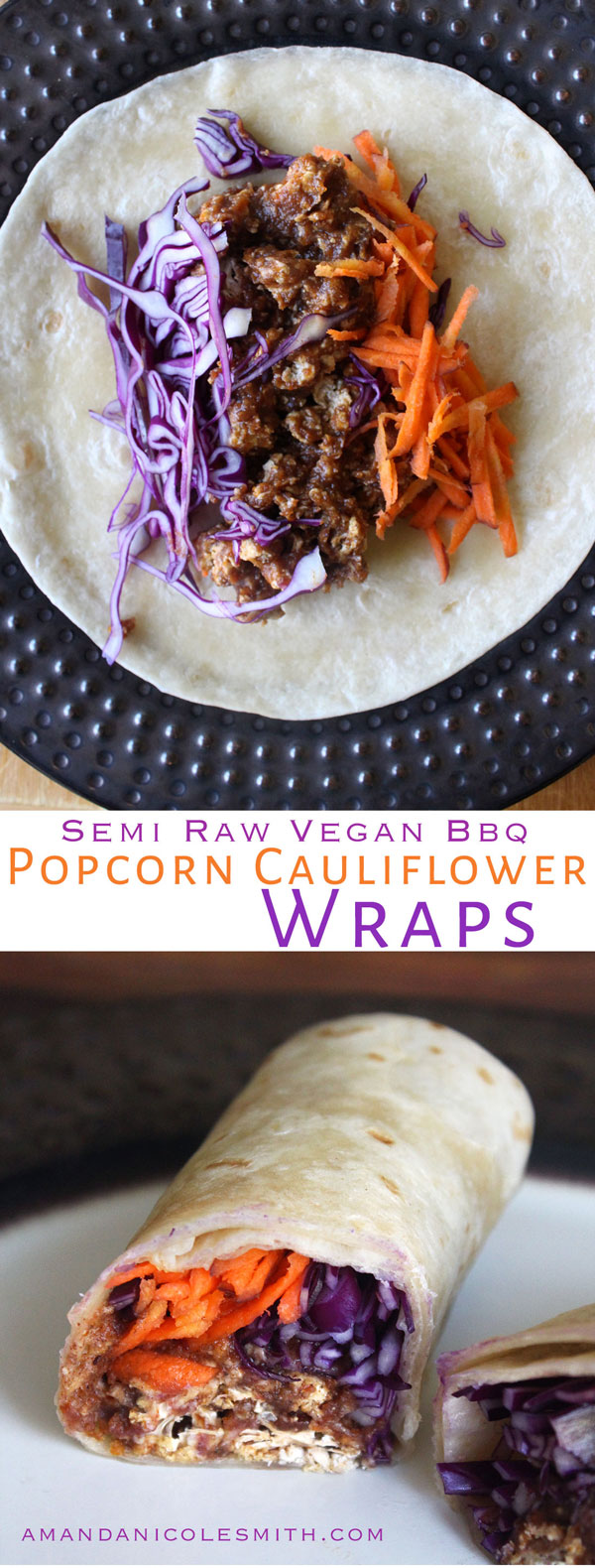 BBQ Popcorn Cauliflower Wraps