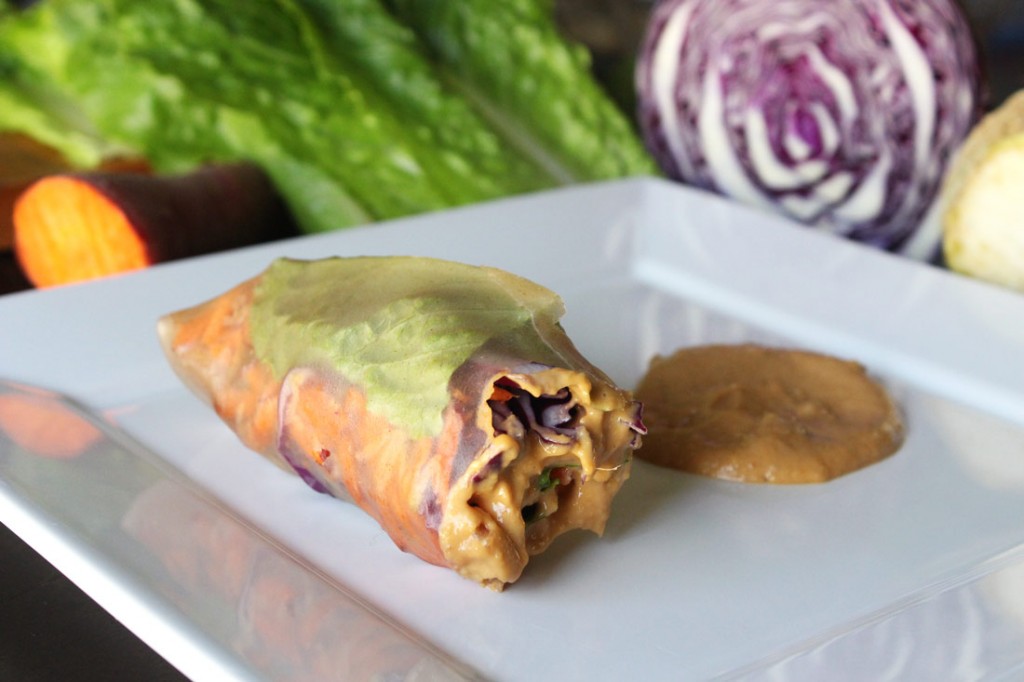 Fresh Spring Rolls Peanut Butter Dipping Sauce Amanda Nicole Smith