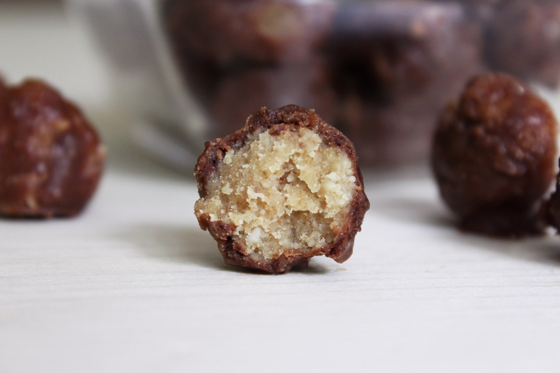 Cookie Dough Bites Dipped in Chocolate