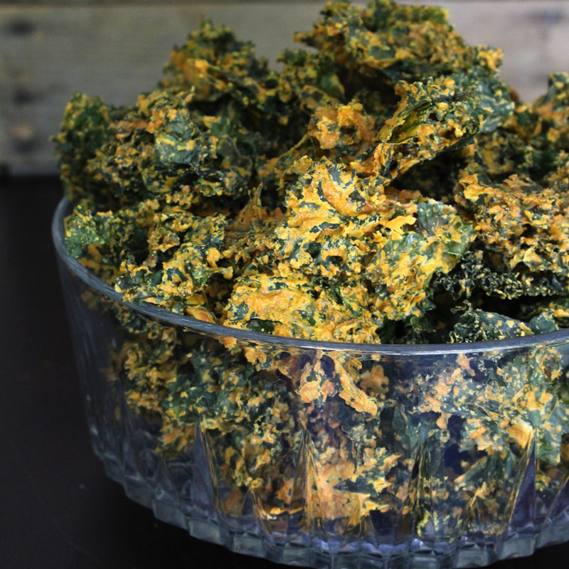 Raw Vegan Cheesy Kale Chips