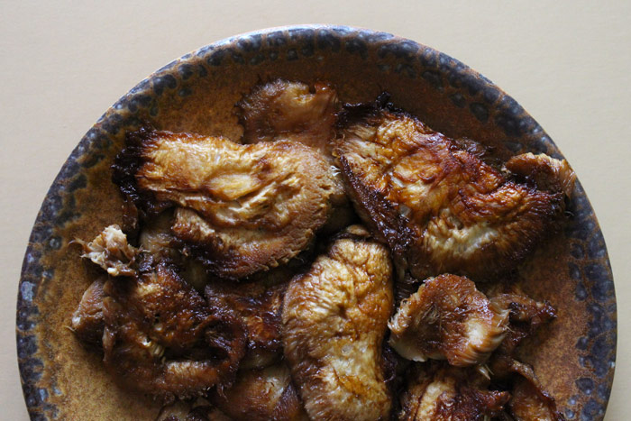 Sautéed pom pom mushrooms