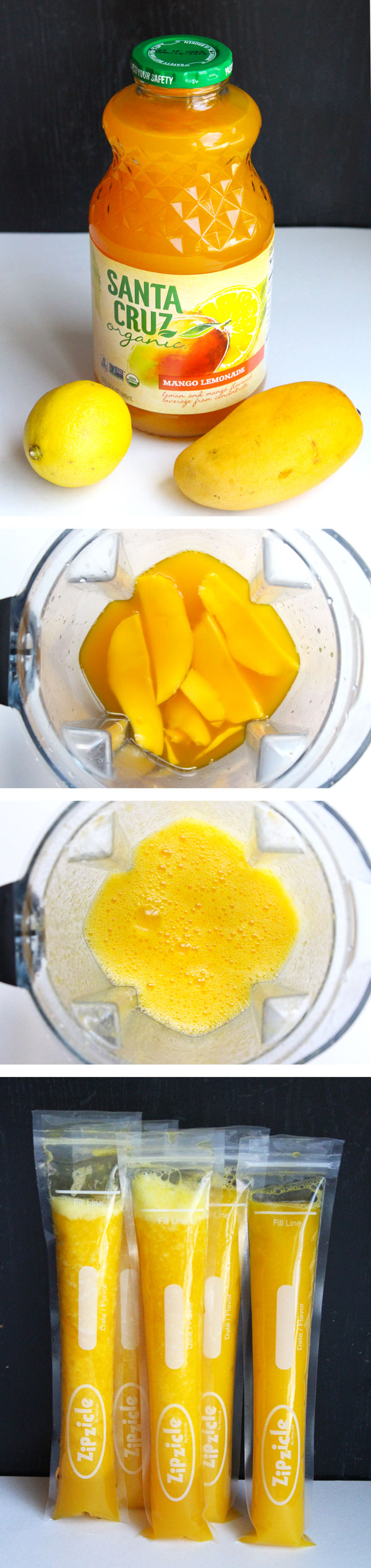 Homemade Mango Lemonade Ice Pops