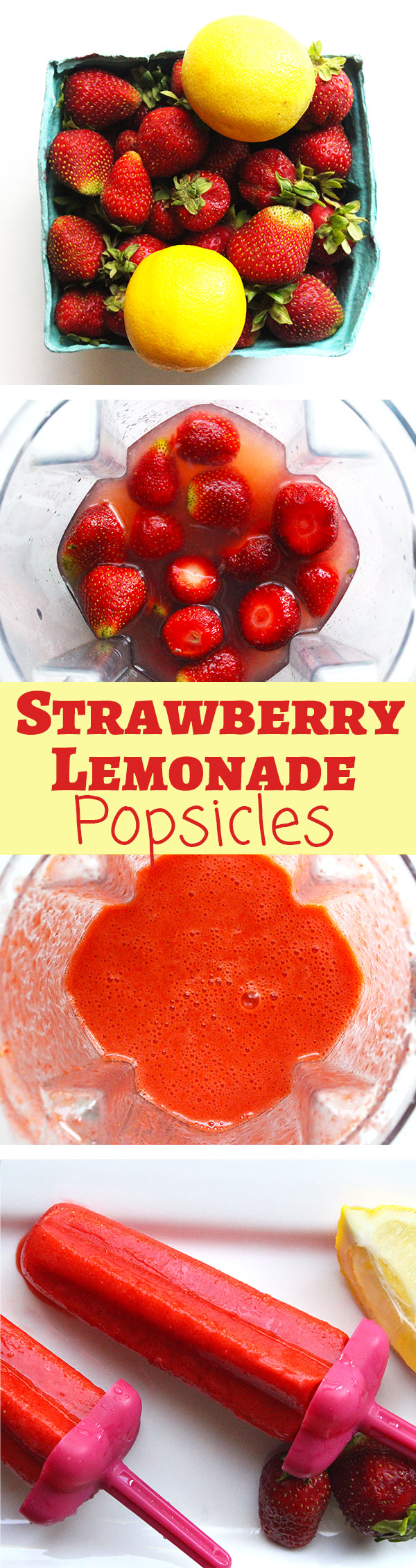 Homemade Strawberry Lemonade Popsicles