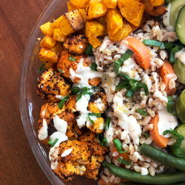Vegan Buffalo Cauliflower Bowl